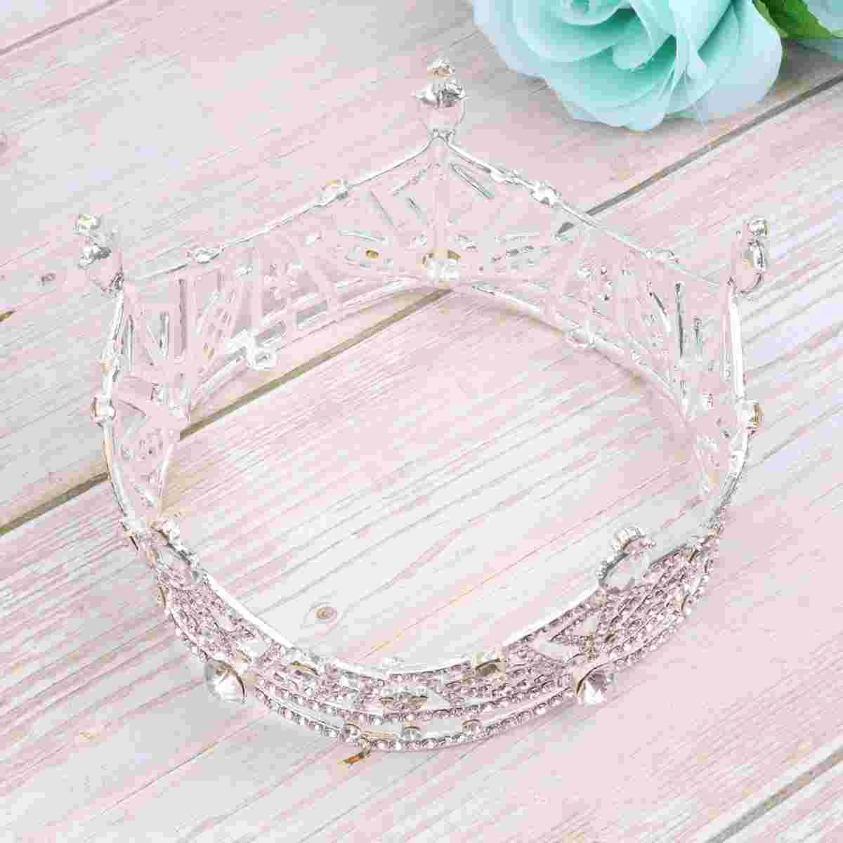 Silver Rhinestones Rose Gold Headband Bridal Headpiece Tiaras Headwear Women Crown Wedding Miss