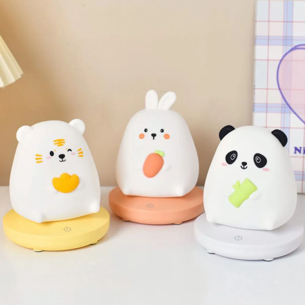 

Silicone Lamp Animal Night Light White Environmentally Friendly LED Desk Kids Bedroom Glow Travel Camping Gift