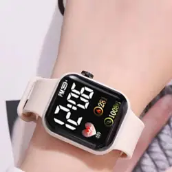 Reloj de pulsera electrónico para niños, reloj deportivo inteligente Digital LED, esfera cuadrada luminosa, regalo de cumpleaños