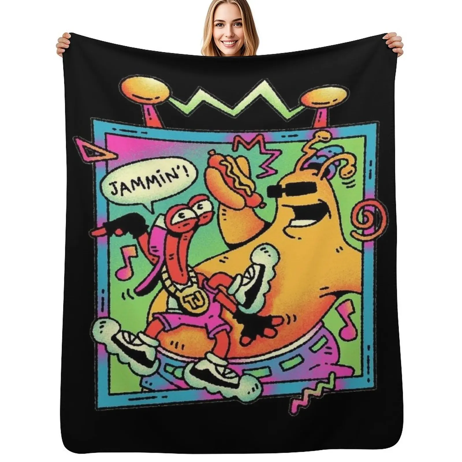ToeJam And Earl Throw Blanket Warm Napping Blanket for Office Couch Bed
