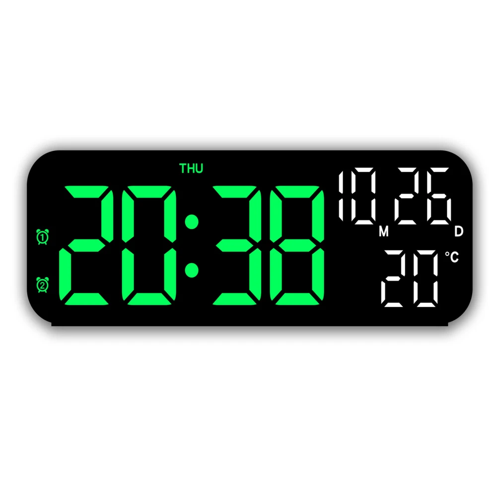 Digital Clock LED Display Screen Alarm Clock With Temperature Display 12/24 Hours Mode Snooze Function Electronic Desktop Clocks