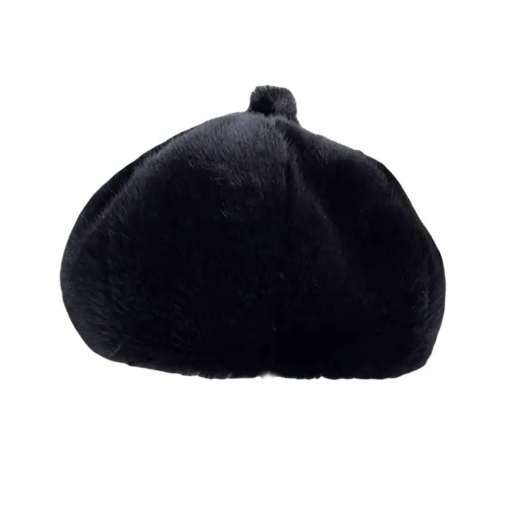Inverno quente imitação de pele de vison boinas macio fofo engrossado presentes de natal boné octogonal esqui caminhadas à prova de frio newsboy bonés