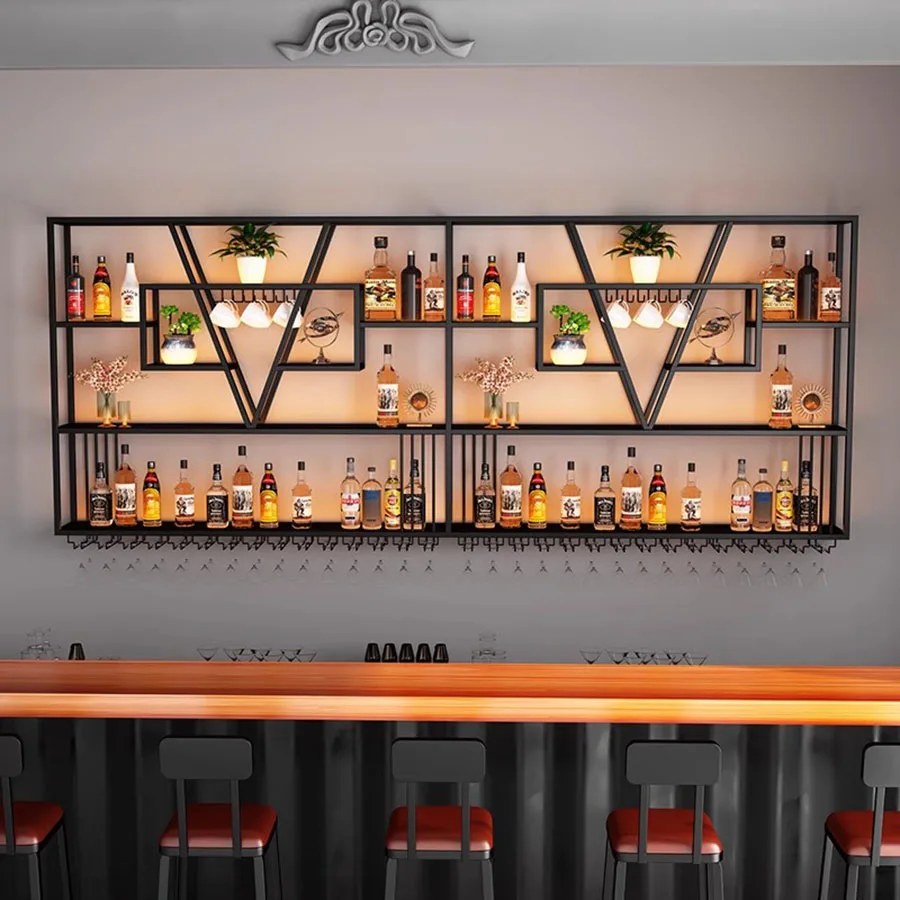 

Wall Mount Bar Cabinet Storage Home Black Cube Column Display Design Kitchen Wine Rack Houses Armadietto Industrial Furniture
