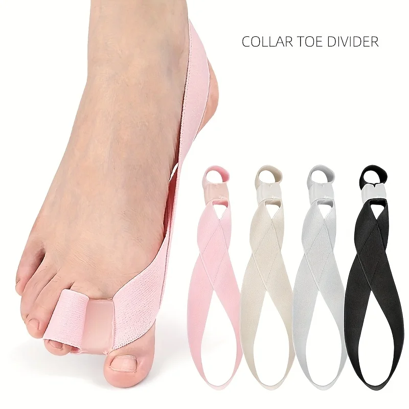 1Pcs Toe Separator, Casual Style Solid Color Non-Braided Thumb Stretching Band for Day and Night Wear, Hand Washable