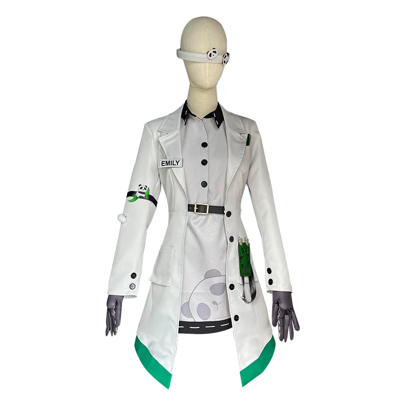 Anime Game Identity ⅤDoctor Emily Dyer Cosplay Costume Bamboo Shade Guardian Panda QiZhen Fashion Uniform Woman Sexy Party Suit