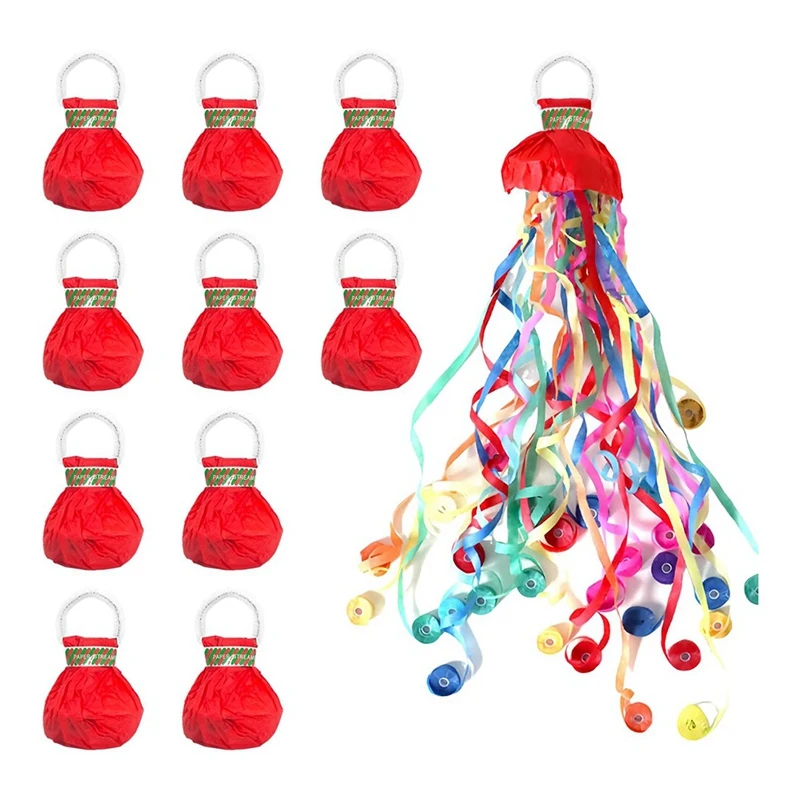 10Pack Streamers Popper Hand Throw Streamers No Mess Confetti Magic Paper Cracker For Celebration Birthday Propose