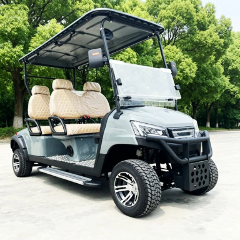 Solar Panel 60V Club Electric Golf Cart Suitable For Shooting Range Hunting 12-Inch Tires Bumper Foot Pedal Seat With Headrest
