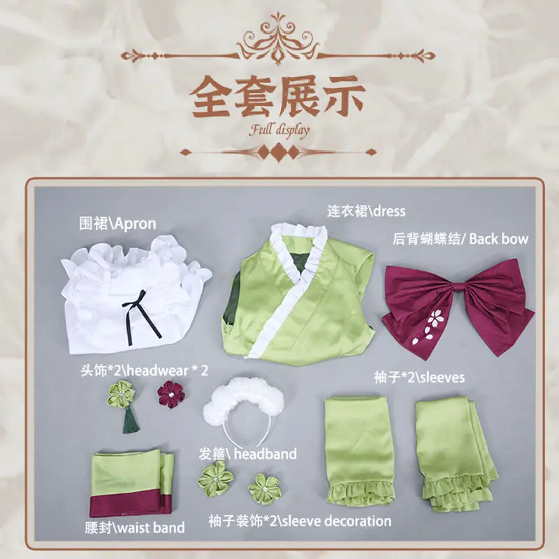 ANIMECC IN VOORRAAD S-2XL Mikuu Matcha Cosplay Groene Thee Roze Jurk Anime Kimono Kostuum Halloween Party Outfits voor Vrouwen