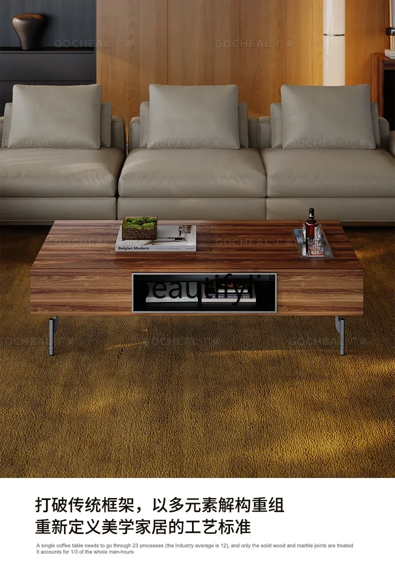 

xz1Coffee table Italian style, new small apartment living room household square tea table locker