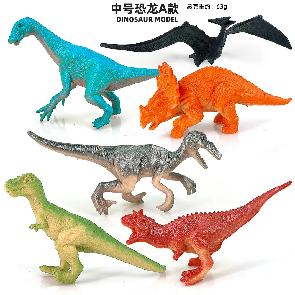 6pcs High Quality PVC Jurassic Dinosaurs World Action Figures Tyrannosaurus Brachiosaurus Rex Model Toy Children Christmas Gifts