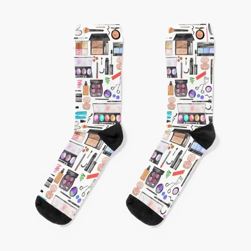 Watercolor Makeup Artist Pattern Socks kids gift Socks Female Men's