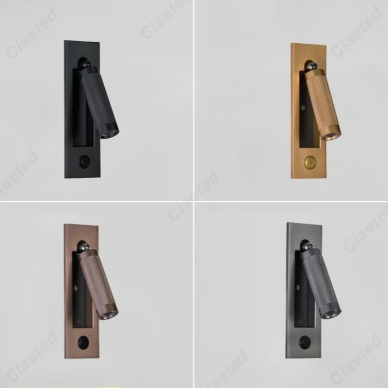 

Creative New LED Embedded Wall Lamp Living Room Study Bedroom Bedside Eye Protection Reading Lighting
