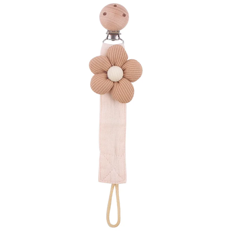 Babyaccessoires Pasgeboren producten Keten Fopspeenclip Jute Bloem Anti Drop Chain Fopspeen Bijtring Clip Siliconen Kinderen Cadeau