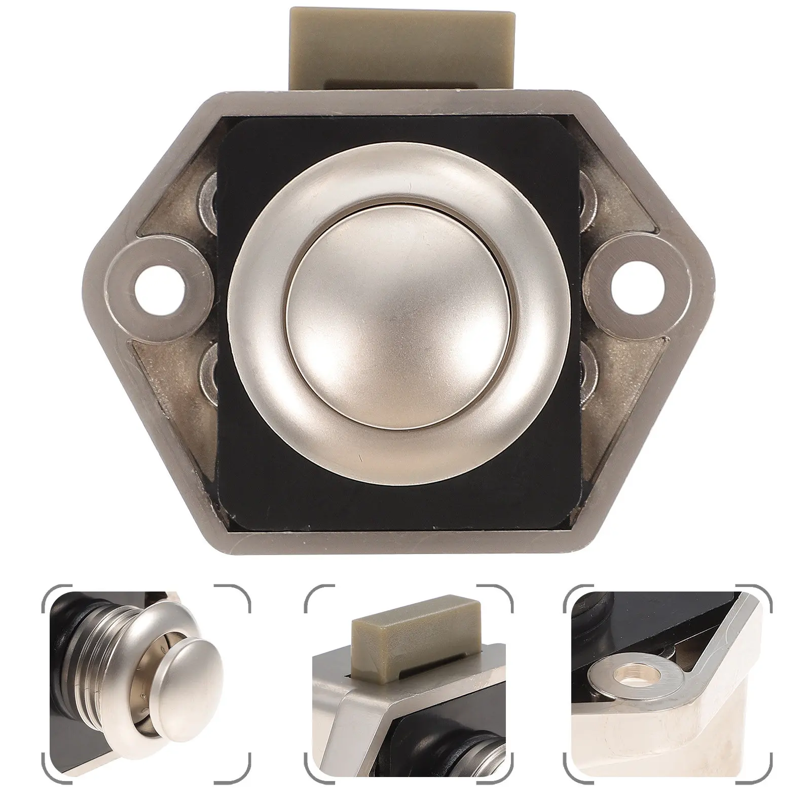 

Push Button Lock Keyless Zinc Alloy ABS Catch Latch Lock for Cabinet Door Yacht Rv Drawer Push Button Latch Cupboard Latches