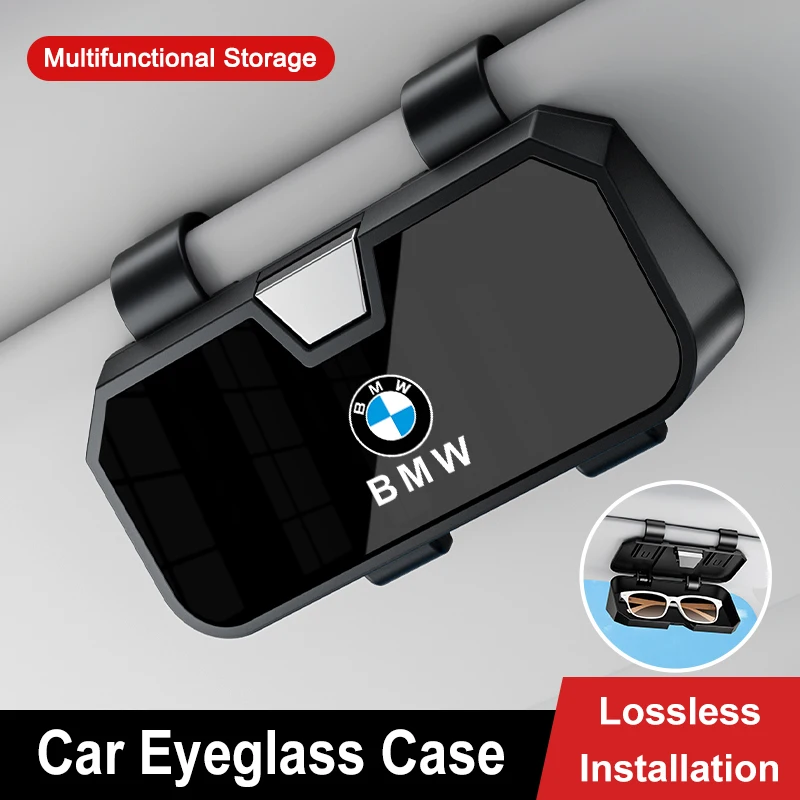 

New Styling Car Sun Visor Glasses Case Organizer Storage Box For BMW X5 X6 F30 F34 F10 F20 G20 G30 F15 F16 1 3 5 7 Series