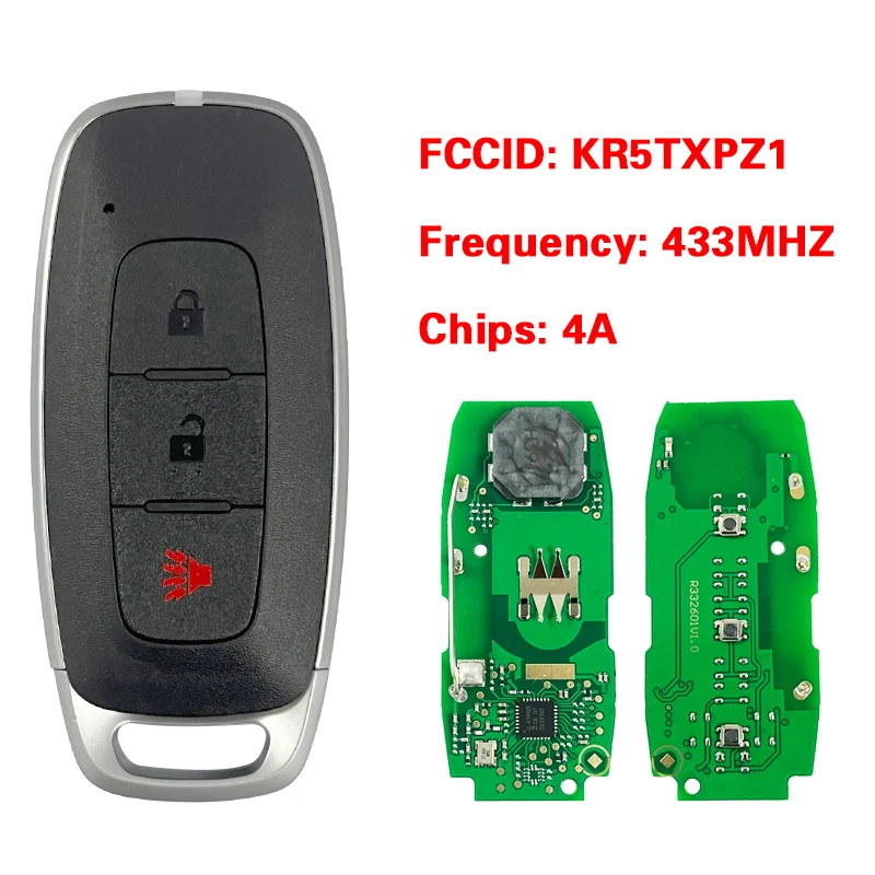 

CN027116 Aftermarket 3B For 2022 2023 Ariya Rogue Pathfinder Kicks Proximity Smart Key 4A Chip P/N: 285E3-5MR1B/ KR5TXPZ1 433MHz