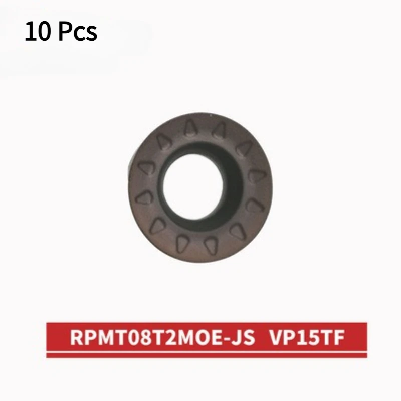 

10 Pcs RPMT08T2-JS VP15/RPGT08T2MO-AK HO1/RPMT08T2-JS PM4500/RPMT0802-TT PM4500 CNC Blade, for Steel/stainless Steel/aluminum