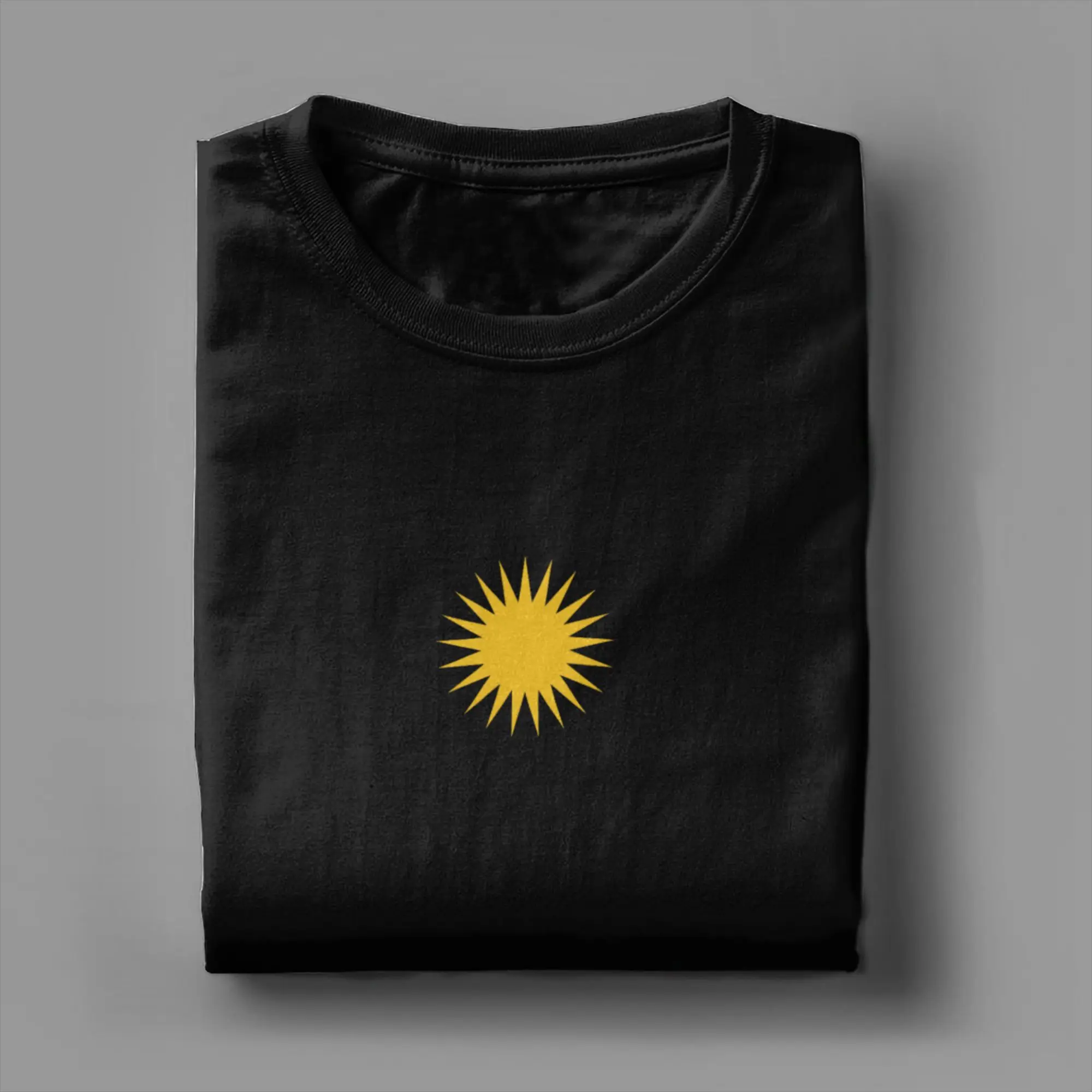 Kurdish Sun Flag Kurdistan Heart Men's T Shirt Kurd Kurdi Awesome Tee Short Sleeve Round Neck T-Shirts Pure Cotton Big Size Tops
