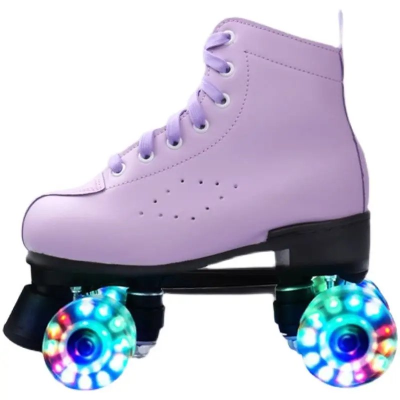 Quad Roller Skate Shoes 4 Wheels Flash Inline Skates Adult Kid Double Row Roller Shoes Professional Skating Rink Sliding Sneaker