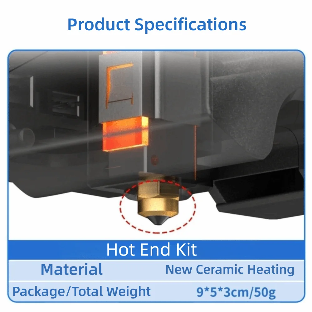 

0.2mm 0.4mm 0.6mm 0.8mm Hot End Print Head with A Wrench Ceramic Hotend Print Head Extruder Kit for Elegoo Centauri Carbon