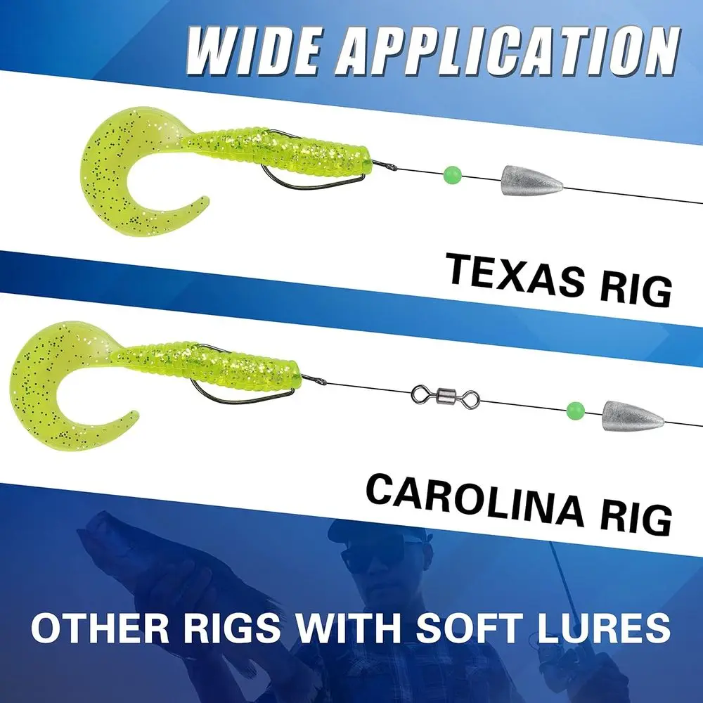 50 pacotes de chumbadas de pesca em formato de bala para baixo, água salgada e equipamento de água doce, ideais para arremesso, lançamento e equipamentos texas