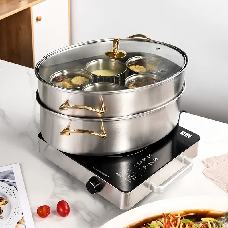 

2 Layers Boiling Cook Meal Cookware Soup Stock Pot Fish Pot Steamer Kitchen Supplies Stainless Steel 304 with Tray and Clip Home