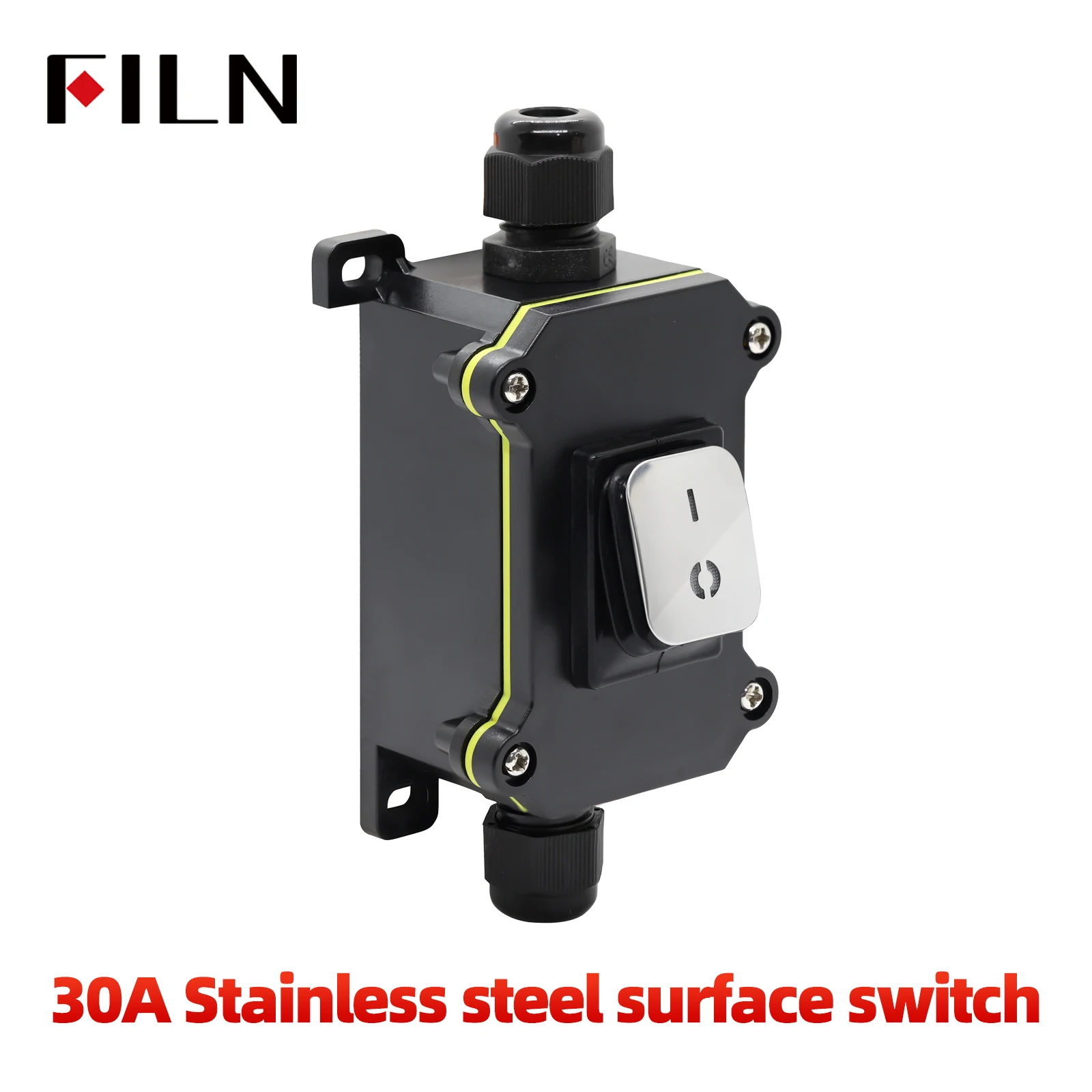 FILM 30A 12V 24V 220V Wasserdichter Inline-Kippschalter mit LED IP65 versiegelter Outdoor-Box Inline-Kabel-Wippschalter Power