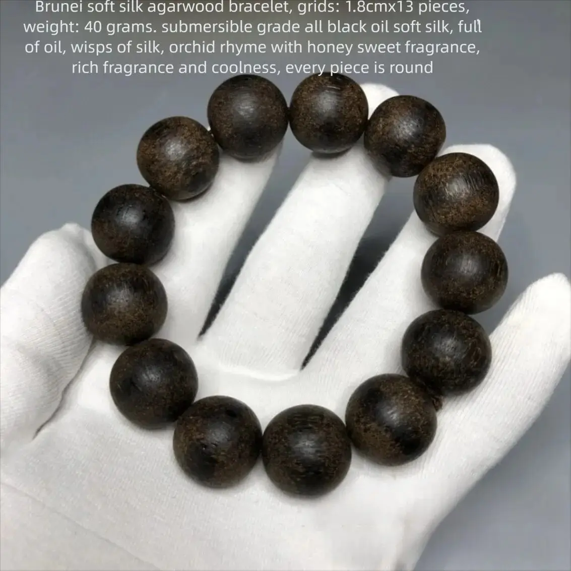 Natural Old MaterialNatural Soft Silk AgarwoodOld Material Soft Silk Agarwood Bracelet  Sinking Grade Sugar Knot Agarwood Prayer
