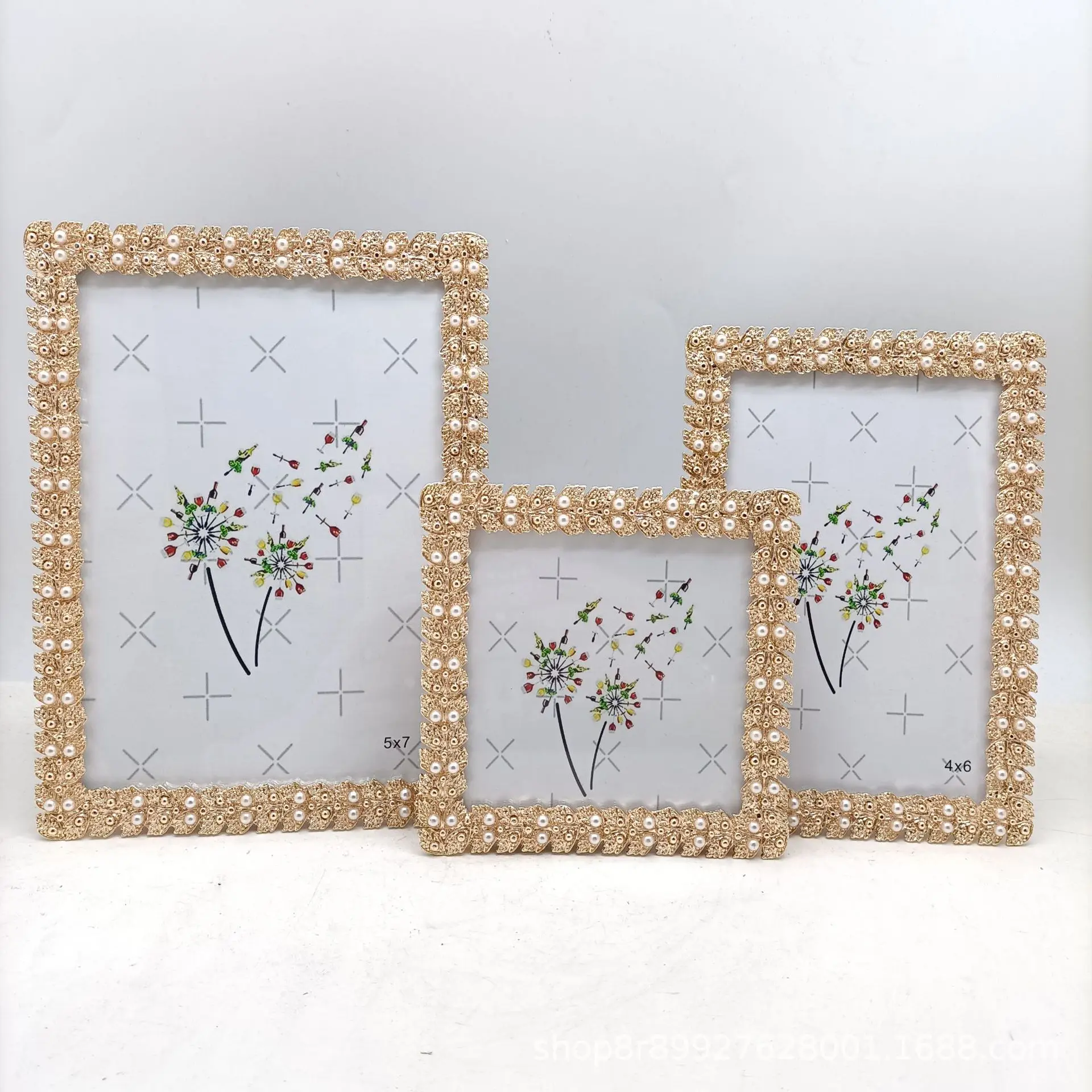 4/6/7 Inch New Metal Picture Frame Pendulum Modern Simple Creative Picture Frame Wedding Dress Commemorative Picture Frame