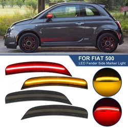 For Fiat 500 500E Sport 2011 2012 2013 2014 2015 2016 2017 LED Side Marker Lights 4PCS Bumper Fender Front Amber Rear Red