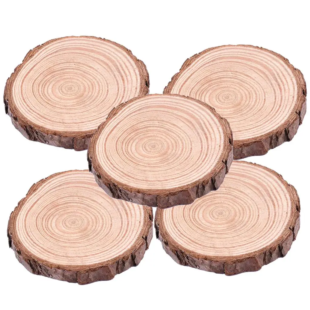 Round Slices of 5 Pieces of Wood 7 to 8 Cm Slices of Wood for Each Piece