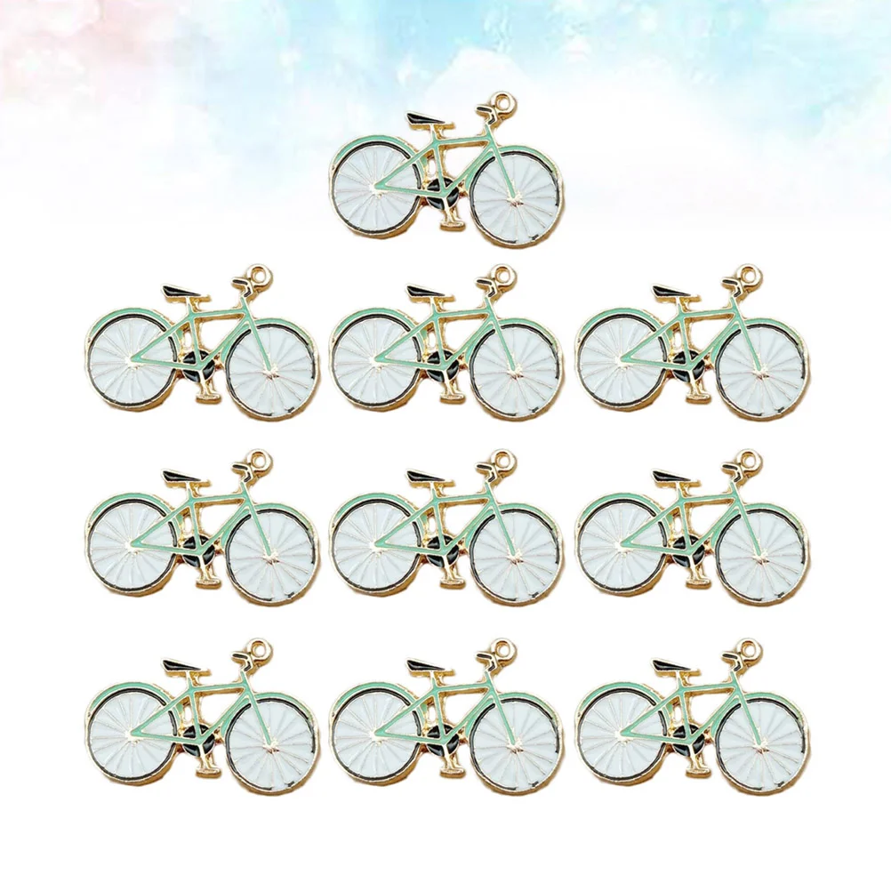 10pcs DIY Ornament Pendants Cartoon Bike Pendants Handmade Craft Pendants Keyring Hanging Decorations