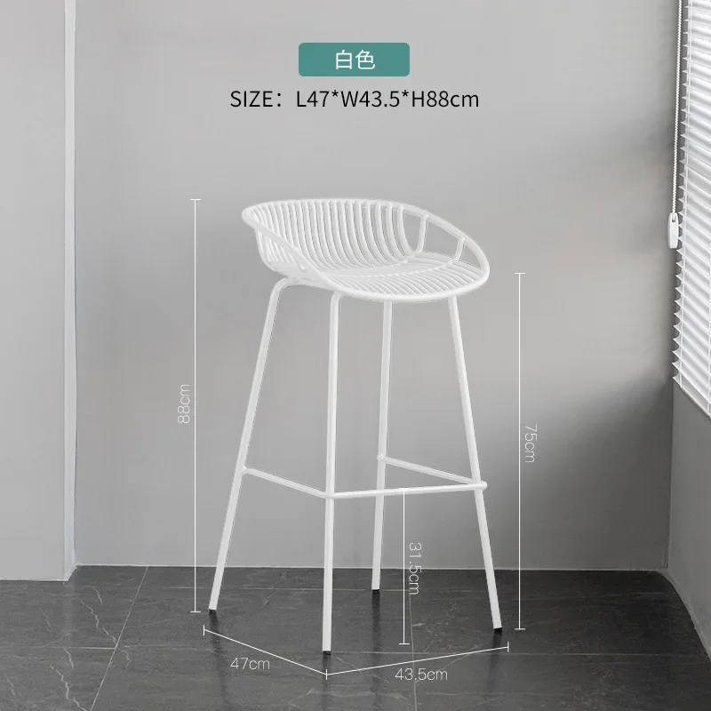 sedia nordica impermeabile da bar in plastica metallo moderno rattan giardino cucina sedia da bar di design bar industriale tabureleri sgabello alto
