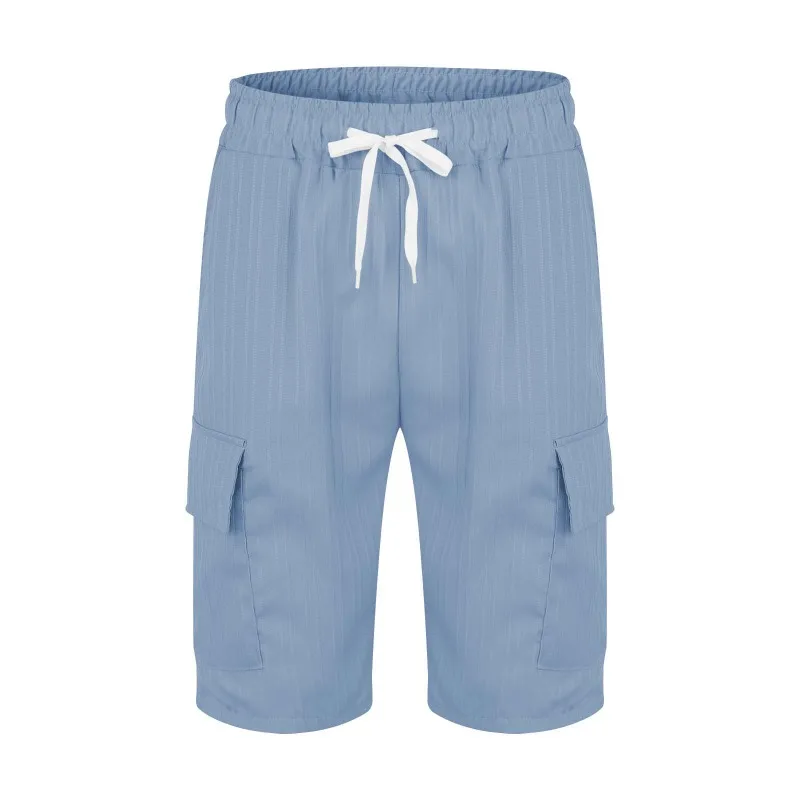 Men's Summer Casual 5-Inch Cargo Shorts Multi-Pocket Loose Fit Outdoor Sports Beach Comfort Elastic Waist