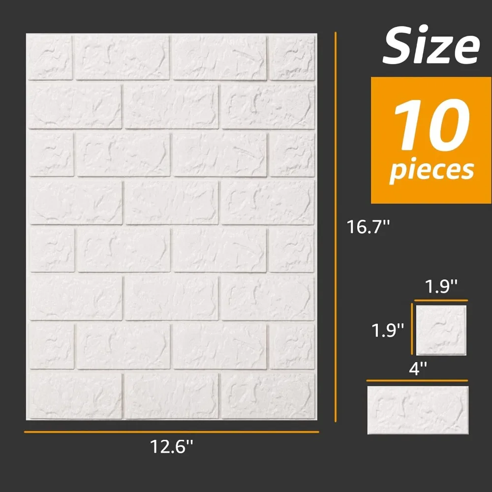 Panel de pared de espuma con 44 pies cuadrados (paquete de 30), blanco