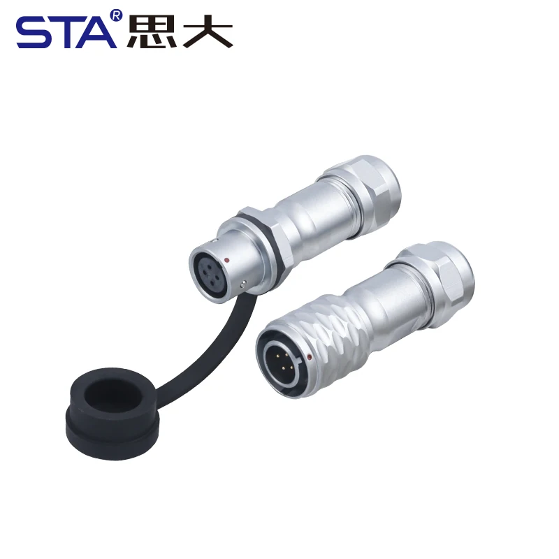 SF10 IP67 Aviation Plug Socket 2 3 4 5 Pin Zinc Alloy Housing Push-in Fast Lock Power Waterproof Electrical Cable Connector