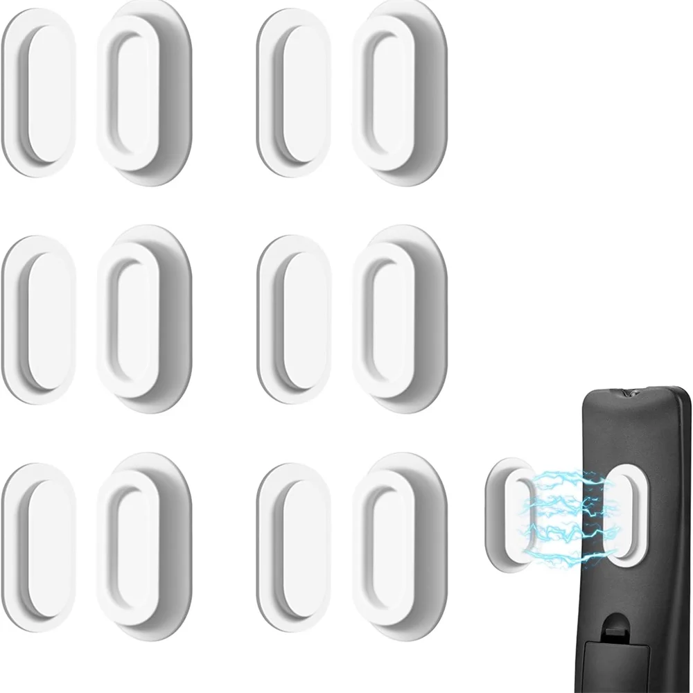 6-pack magnetische afstandsbedieningshouder, wandmontage, zachte siliconen afstandsbedieningscaddy met sterk zelfklevende afstandsbedieningshouder