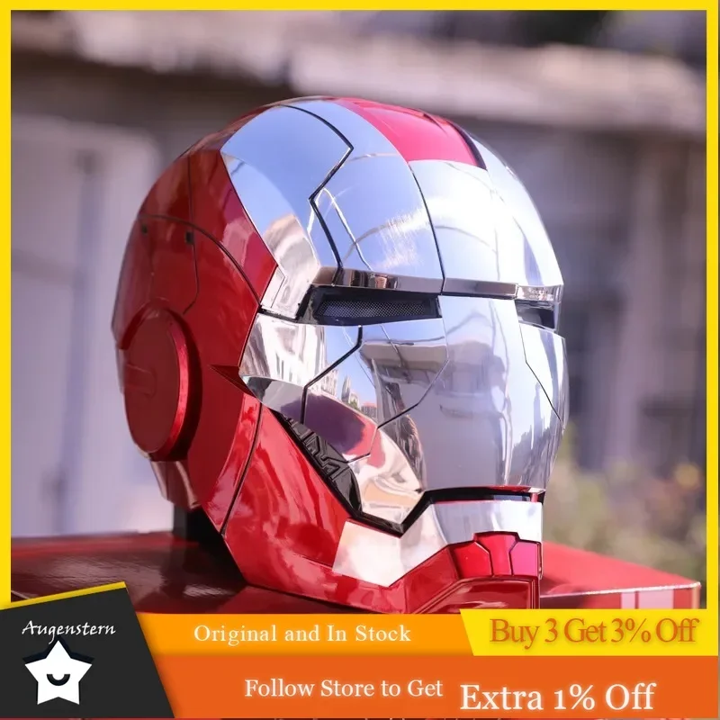 Iron Man 1:1 Helmet Mk5 Mk50 Avengers War Machine Cosplay Electric Open Close English Voice Remote Control Toys Christmas Gifts