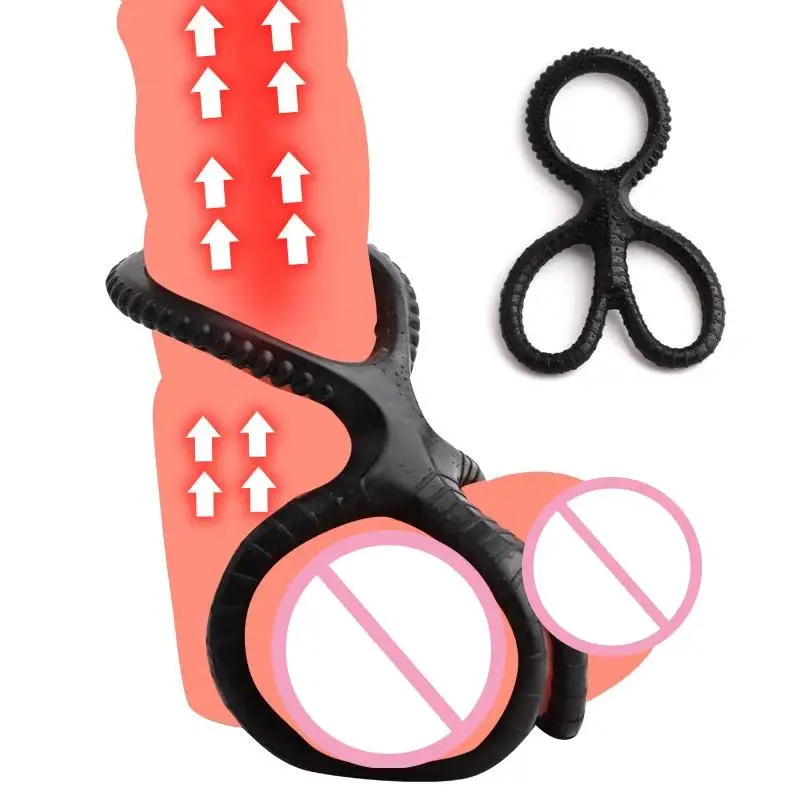 NEW 1 Piece SM Male Penis Ring Silicone Semen Delay Ejaculation Reusable Cock Ring Enlargement Lock Sex Toy For Men view 2