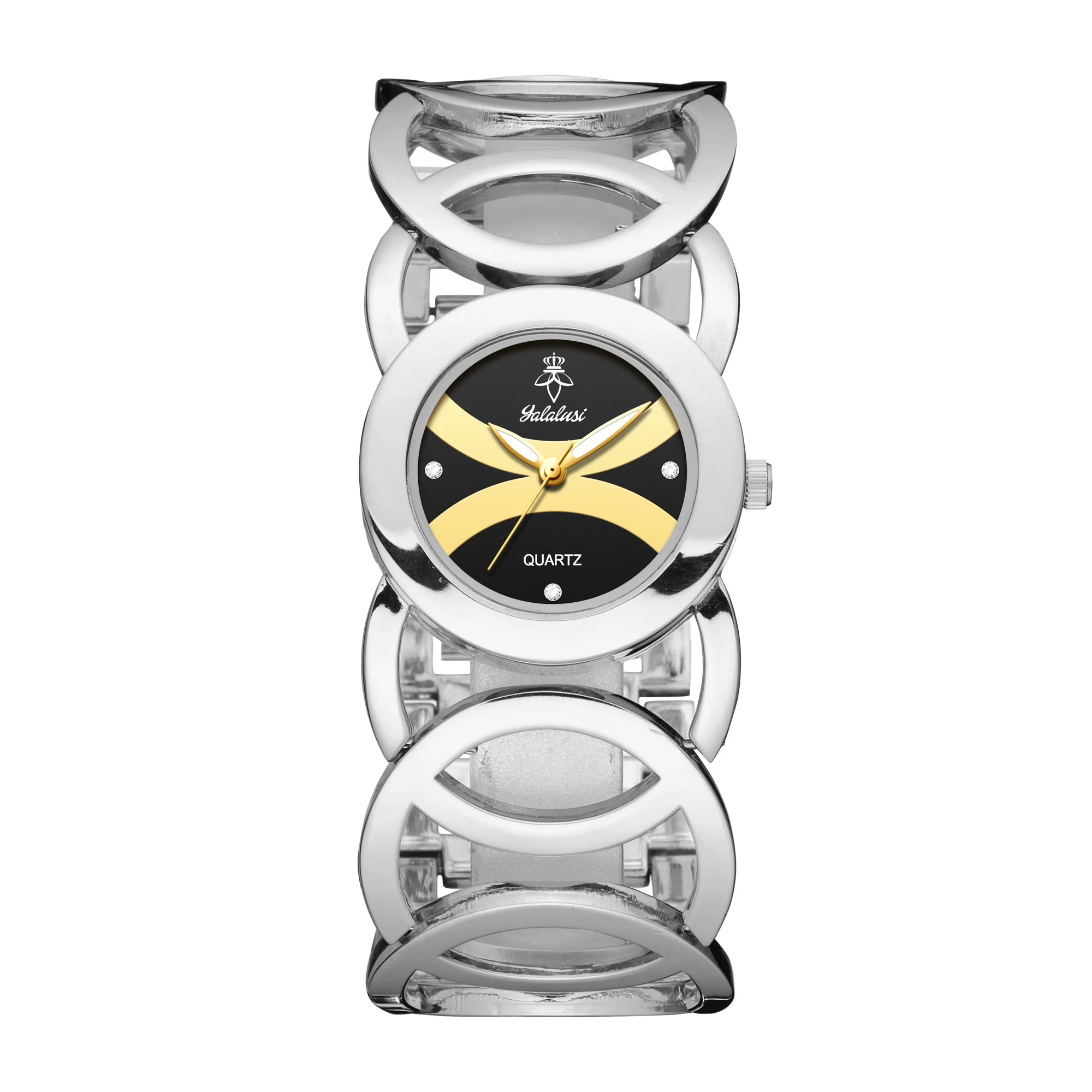 

Женские водонепроницаемые спортивные часы YalaluSi, модные кварцевые наручные часы с черным циферблатом, браслет с полой цепочкой, бесплатная доставка