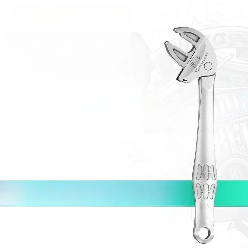 

Crab clamp adjustable wrench with large opening, quick imitation ratchet, self-adjusting