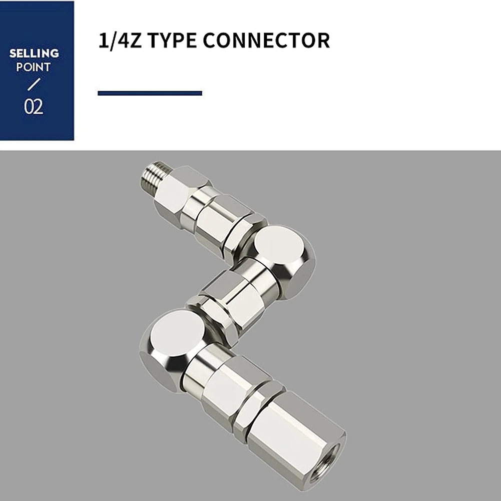 HOT 1/4 Z-Type Joint Paint Sprayer Pump Accessory 1/4 (M) X 1/4 inch (F) Z-Swivel 6500PSI Stainless Steel 360° Rotation