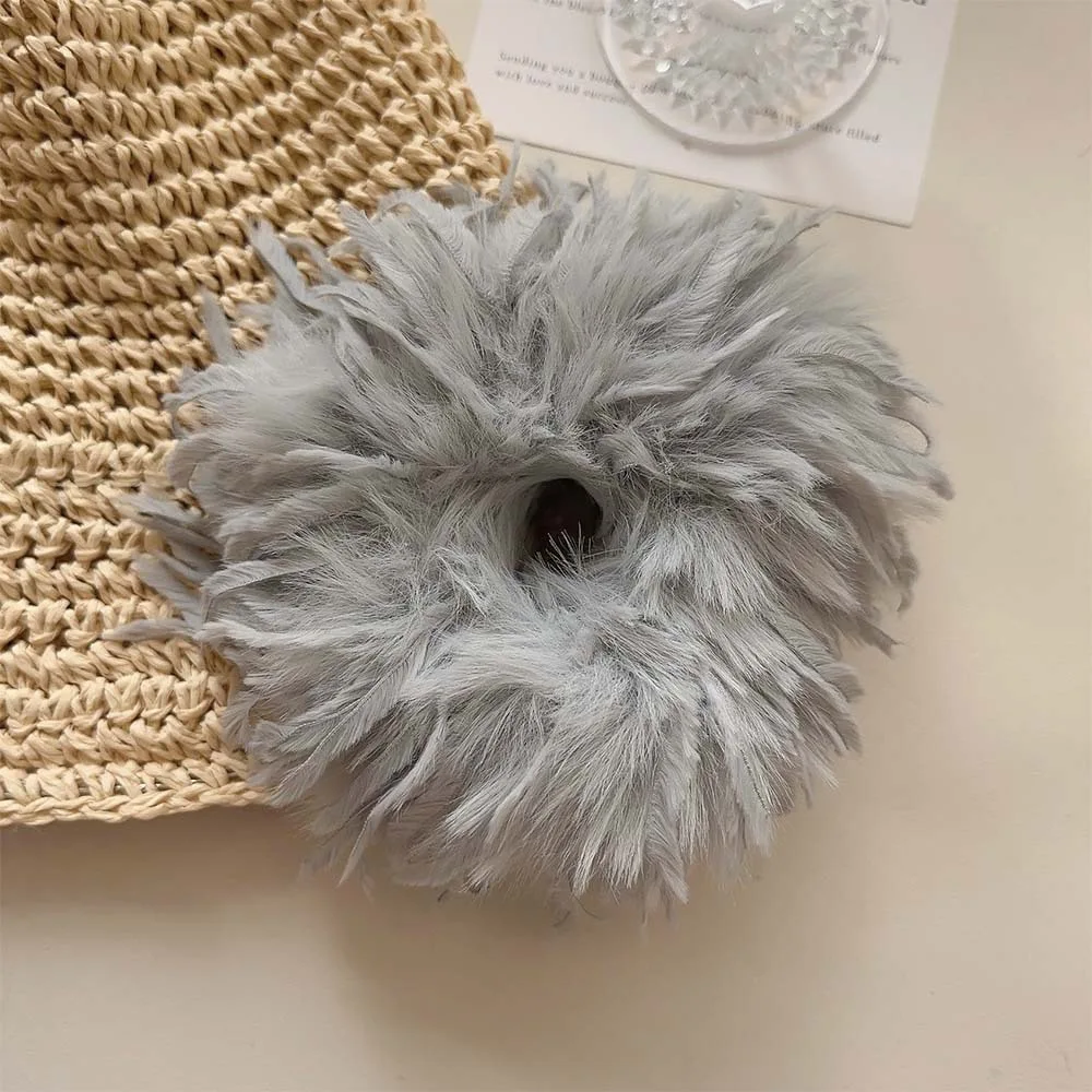 1 Stück elegante Haarband mit Federn und Pompons für Herbst/Winter, hochwertiges, vielseitiges Haaraccessoire für Pferdeschwänze und Dutt, geeignet für Partys – Detail 11