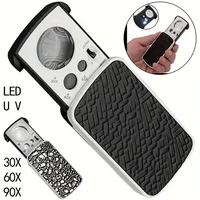 Loupe LED/UV coulissante 30X-90X – Loupe à bijoux portable Triplex pour la gemmologie et les travaux de précision en micro-gravure 2