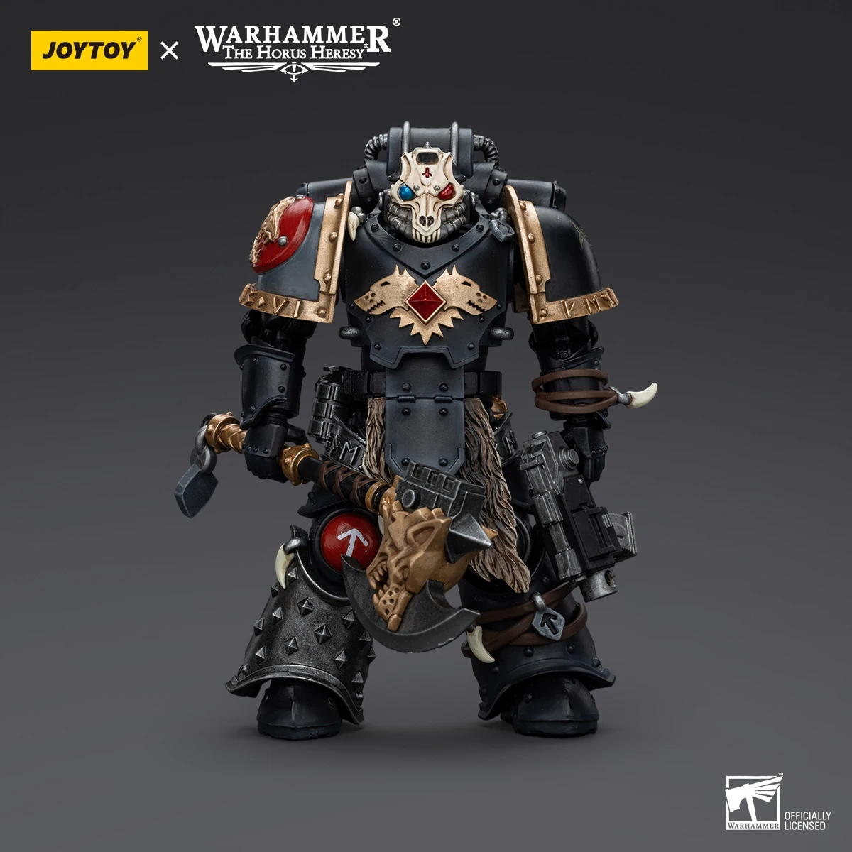 JOYTOY Warhammer 30K The Horus Heresy Anime modelo juguetes-1/18 figura de acción de los lobos espaciales Leman Russ Deathsworn Pack