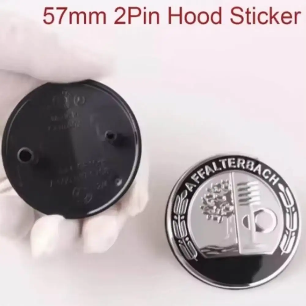 

57 мм, 2-контактная наклейка на капот, серебряный значок для AFFALTERBACH AMG Mercedes-benz A45 CLA CLS A35 GT50 W212 GLA SLK, серебряная наклейка на капот AMG