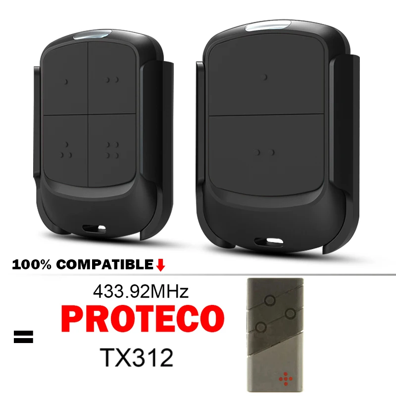 

For PROTECO 433.92MHz Garage Door Remote Control Compatible With PROTECO TX312 ANGIE Electric Gate Transmitter Garage Command