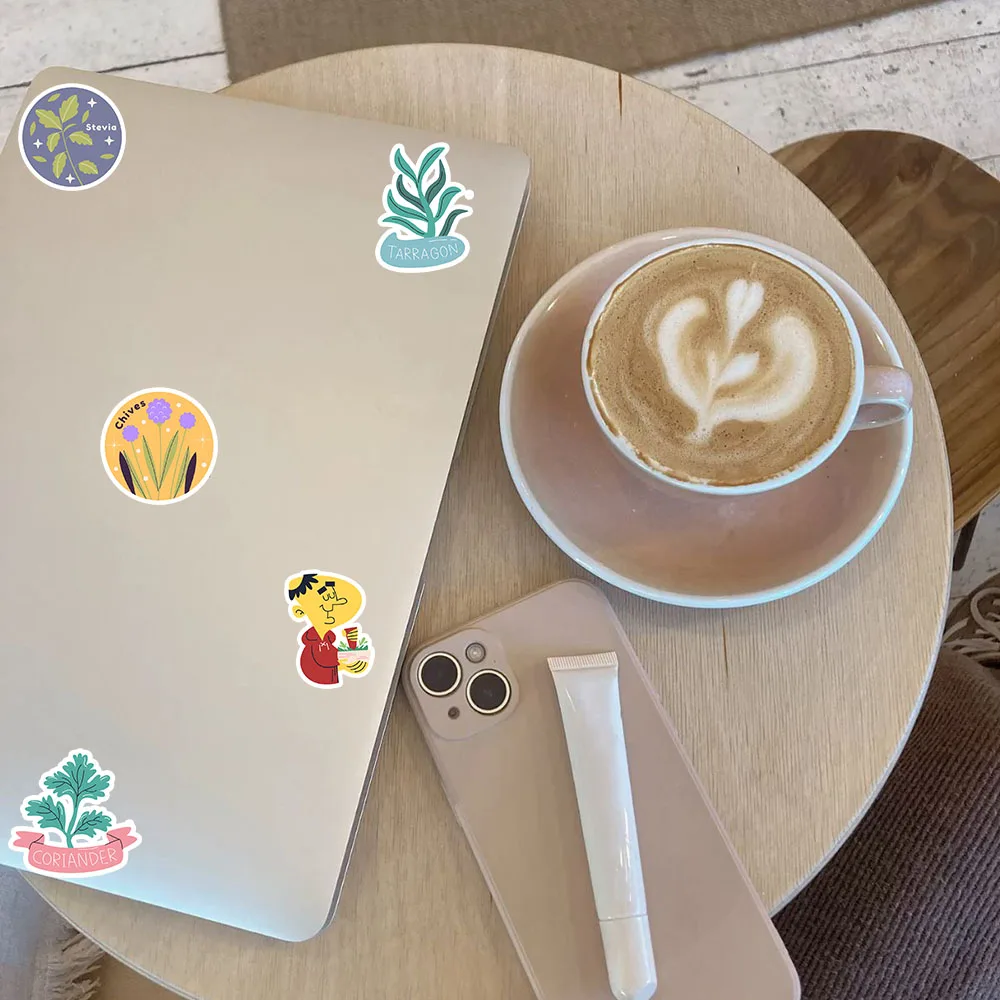 Cute Herbal Plant Spice Waterproof Stickers DIY Decals for Phone Case Laptop Water Bottle Scrapbook Journal Decor view 5