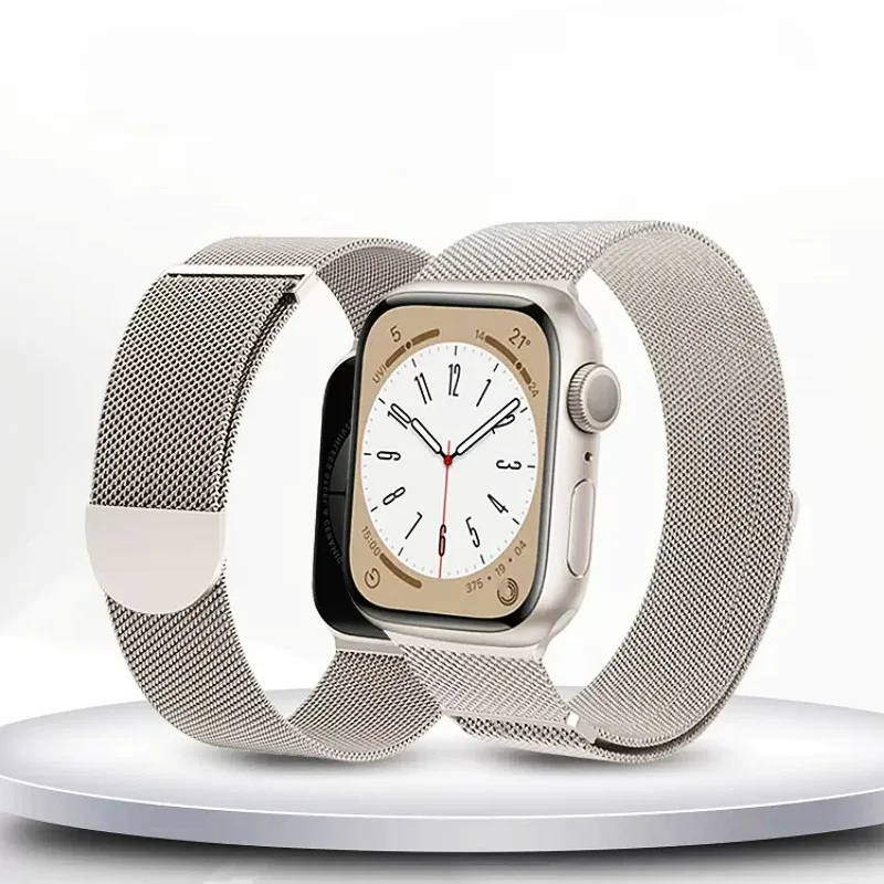 Applicable To Applewatch Apple Milanese Loopback Strap Iwatch7 S8  Metal Magnetic Strap Watch Band