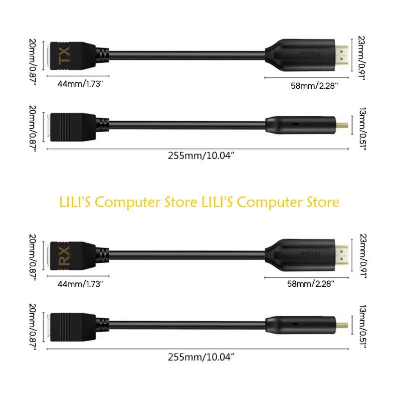 A52B 2PCS متوافق مع RJ45 RX أنثى الذكور محول المحول كابل HDMI-RJ45
